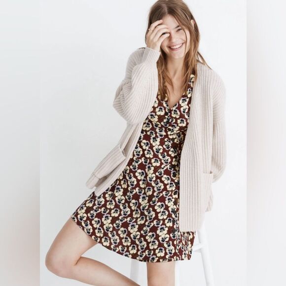 Madewell Cream Wool Blend Open Front Ribbed Redford Cardigan Sweater - Picture 2 of 12